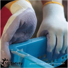 SRSAFETY light purple latex gloves/white polycotton dip light purple latex dipped working gloves